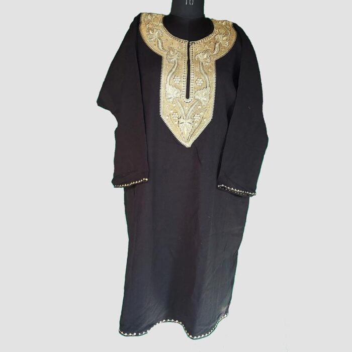 Black Cashmilon Zari Pheran - Image 2