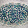 3×5 Oval Blue on White Handmade Namda