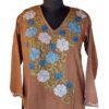 Brown Crush Cotton Aari Work Kurta