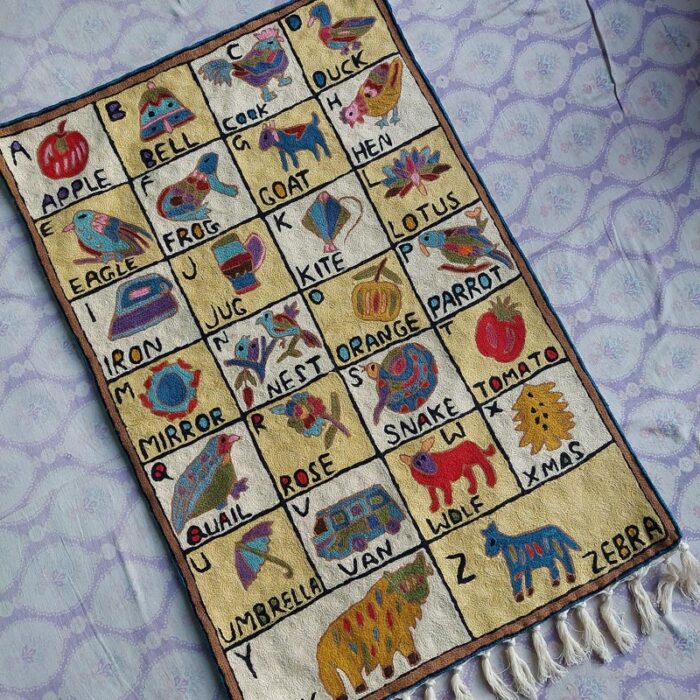 3x2 Hand Embroidered Alphabet Wall-Hanging