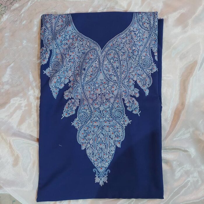 Dark Blue Summer Cool Front Back Hand Aari Suit