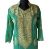 Green Georgette Aari Work Kurta