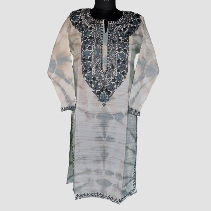 Silk Kruhun Aari Work Kurta - Image 2