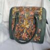 Grey Handwork Kashmiri Leather Handbag Cum Sling