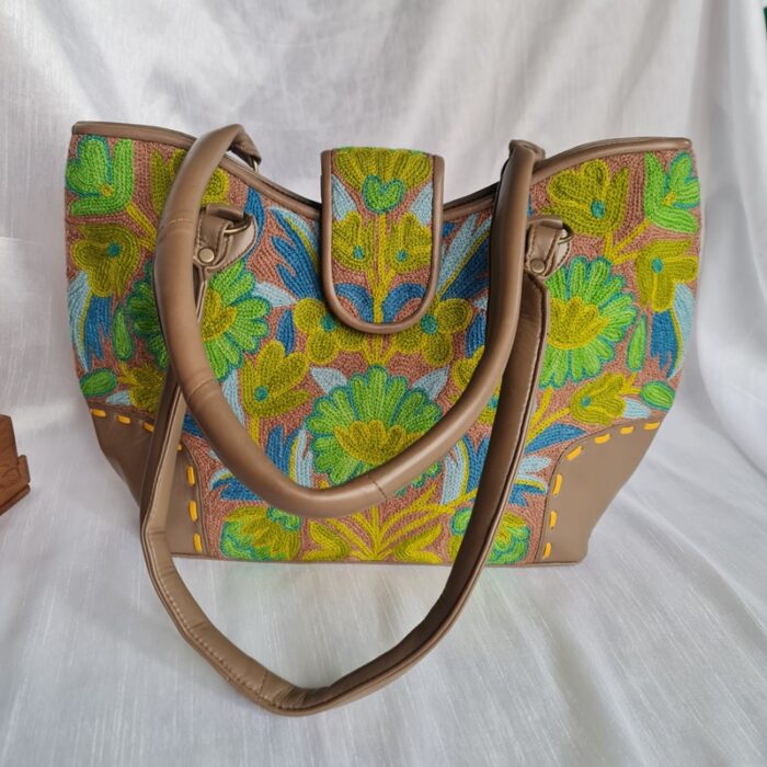 Umber Leather Handwork Handbag