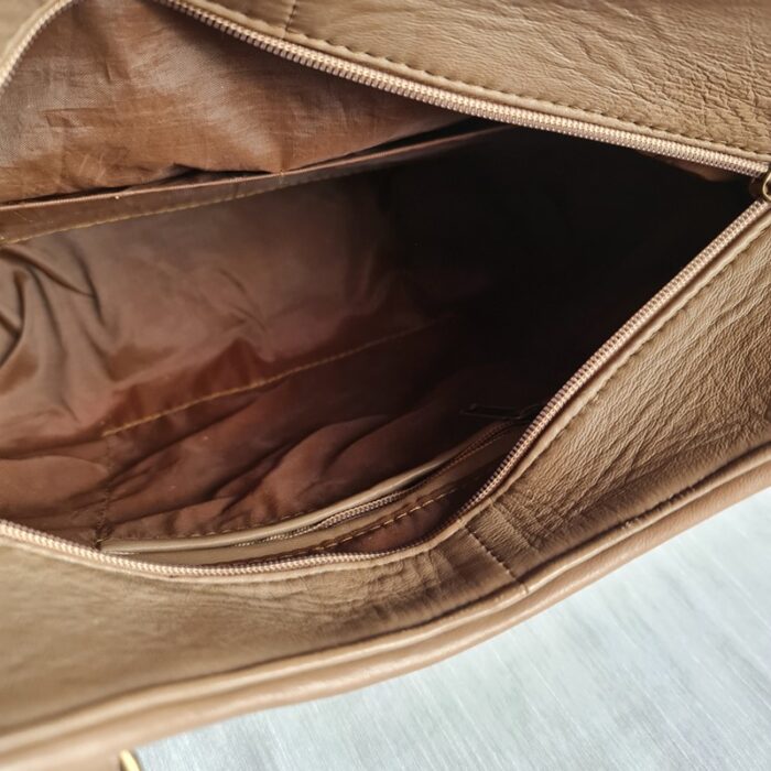 Umber Leather Handwork Handbag - Image 3