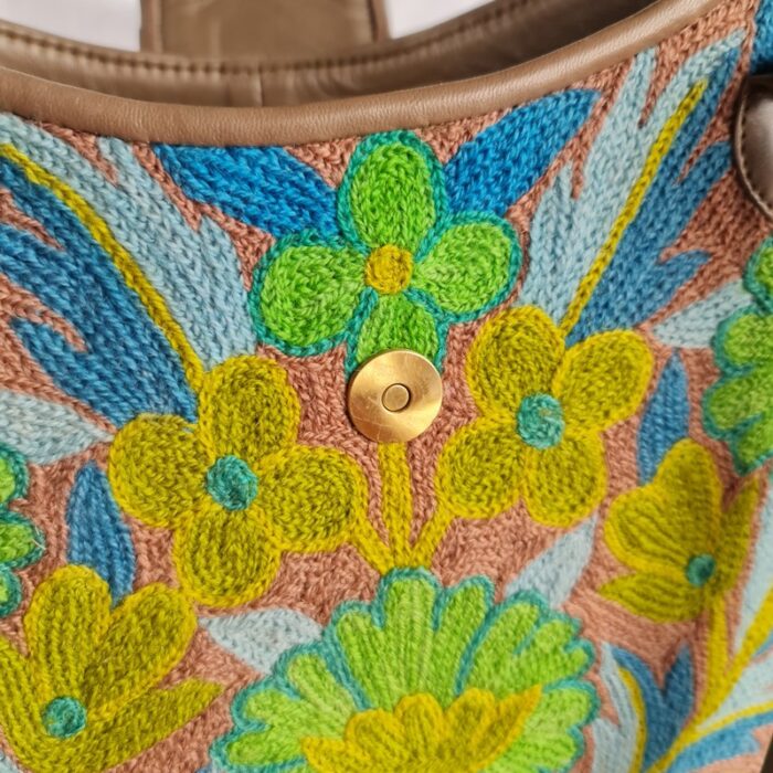 Umber Leather Handwork Handbag - Image 4