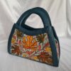 Dark Blue Leather Angle Handbag Cum Sling