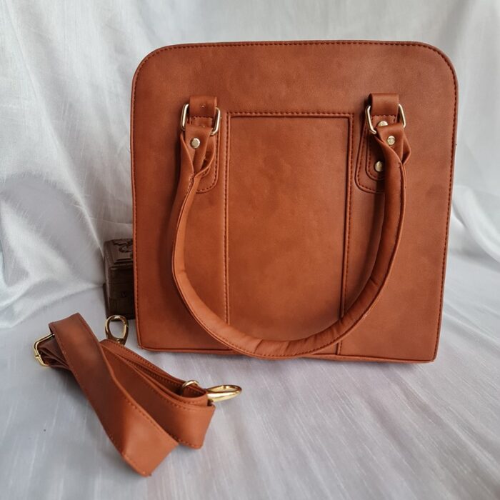 Brown Handwork Leather Handbag Cum Sling - Image 3