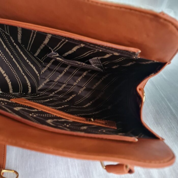 Brown Handwork Leather Handbag Cum Sling - Image 4