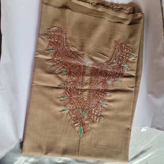 Light Brown Ruby Cotton Suit With Tilla Work - Image 4