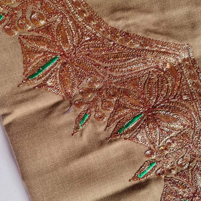 Light Brown Ruby Cotton Suit With Tilla Work - Image 2