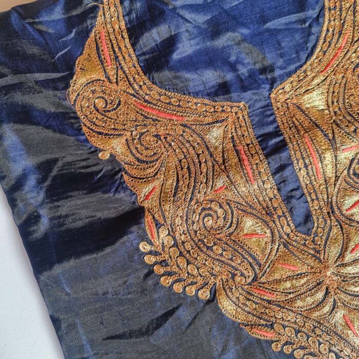 Purple Black Dual Shade Silk Suit With Tilla Work - Image 2