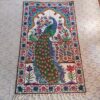 5x3 Silk Hand Embroidered Peacock Wall-Hanging