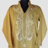 Light Mustard Summer Cool Aari Work Kurta