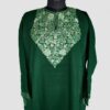 Dark Green Raffal Aari Work Pheran