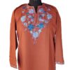 Rust Color Summer Cool Aari Work Kurta