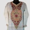 Rust Silk Aari Work Kurta