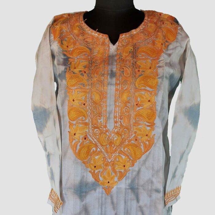 Silk Harud Aari Work Kurta