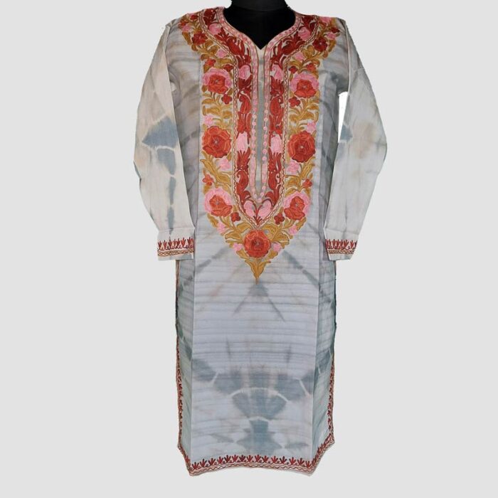 Silk Wazul Aari Work Kurta - Image 2