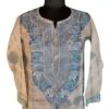 Light Color Silk Aari Work Kurta