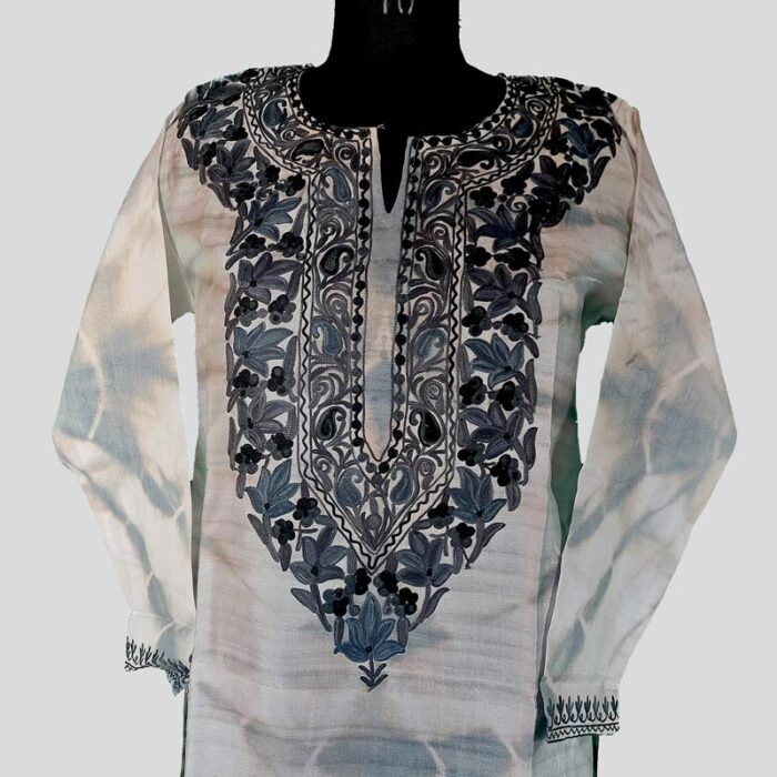 Silk Kruhun Aari Work Kurta