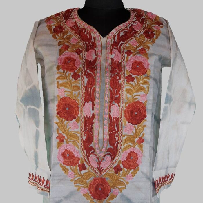 Silk Wazul Aari Work Kurta