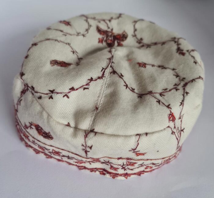 White Toosha Sozni Cap