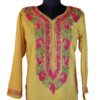 Yellow Floral Badami Summer Cool Aari Work Kurta
