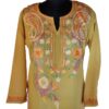 Yellow Floral Summer Cool Aari Work Kurta