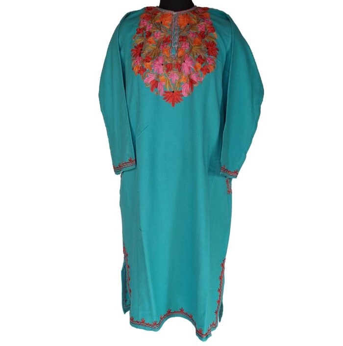 Ferozi Cashmilon Pheran With Aari Work - Image 2