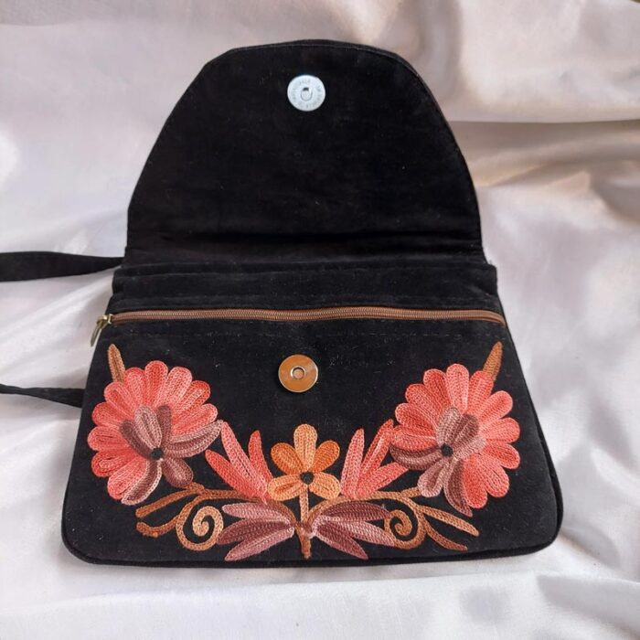 Black Bag With Aari Embroidery - Image 3