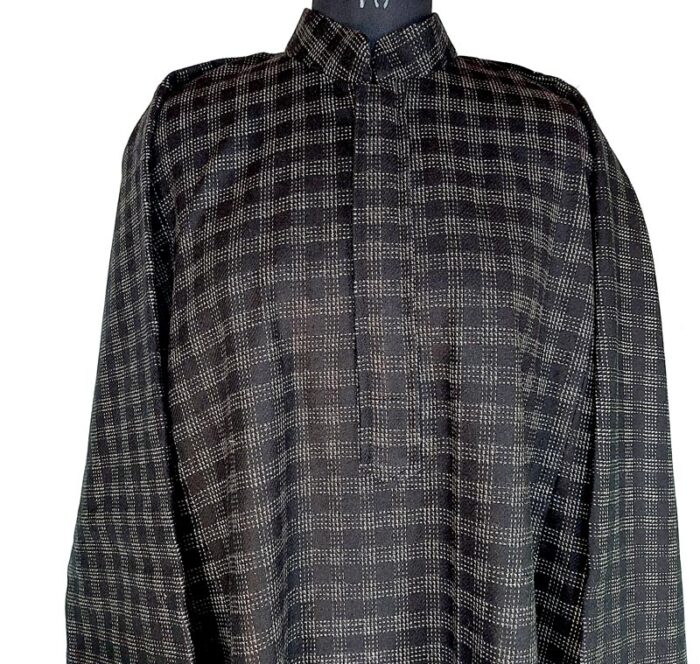 Black Check Design Tweed Pheran