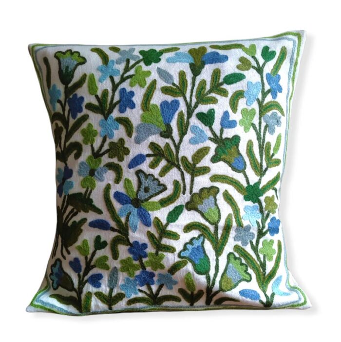 Sabzar Wan Embroidered Crewel 16×16 Cushion Cover