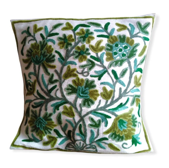 Sabzar Embroidered Crewel 16×16 Cushion Cover