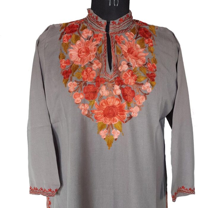 Grey Summer Cool Kashmiri Ladies Kurta