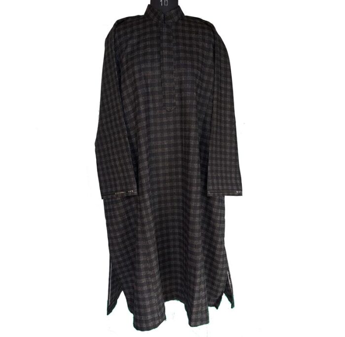 Black Check Design Tweed Pheran - Image 2