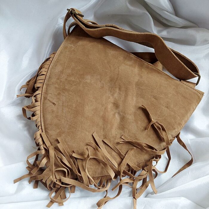 Brown Lotus Heart Shaped Bag With Aari Work - Image 2