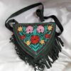 Grey Heart Shaped Bag With Aari Work
