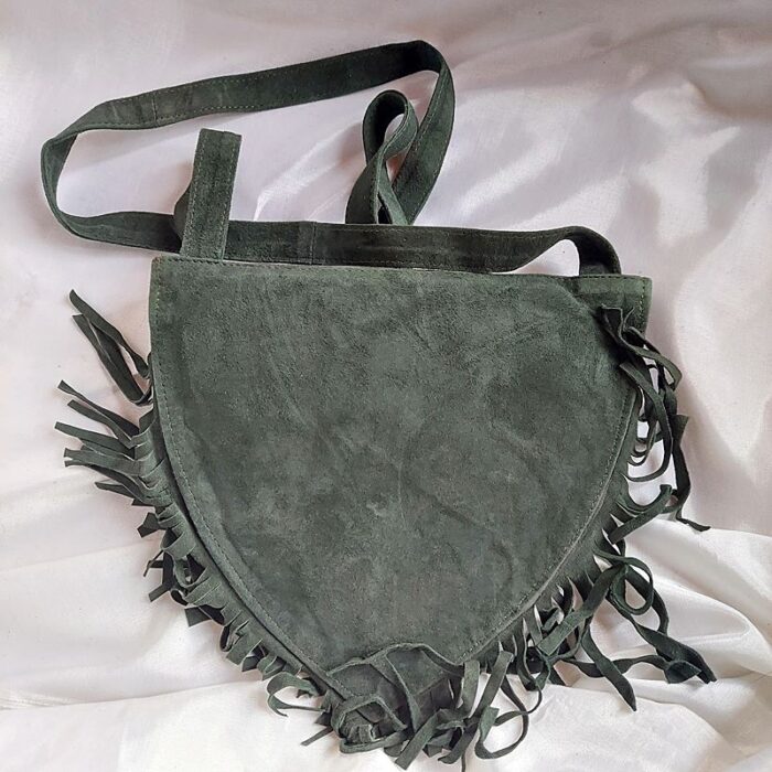 Grey Heart Shaped Bag With Aari Work - Image 2