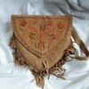 Brown Heart Shaped Bag With Aari Work
