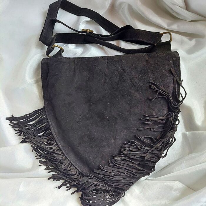 Black Heart Shaped Bag With Aari Work - Image 2