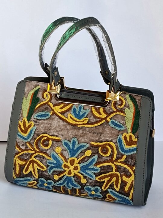 Lavish Hand Crewel Work Handheld Bag