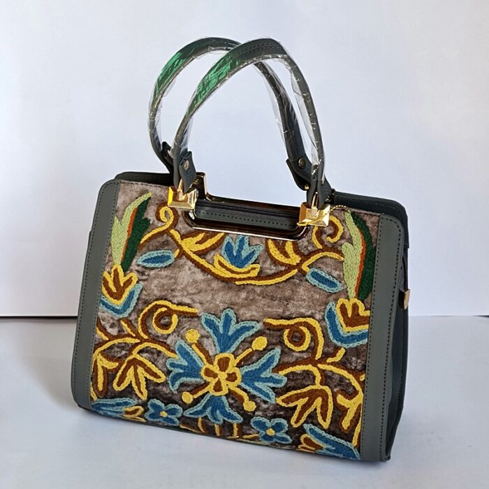 Lavish Hand Crewel Work Handheld Bag