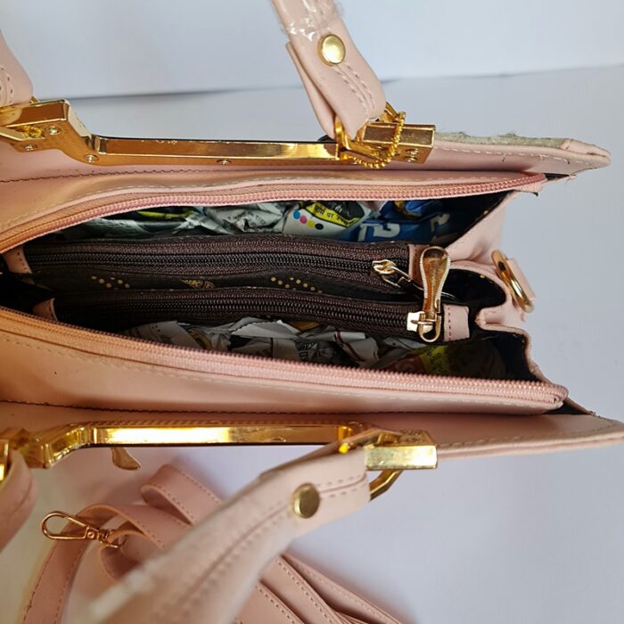 Baby Pink Chinari Hand Crewel Work Handheld Bag - Image 3