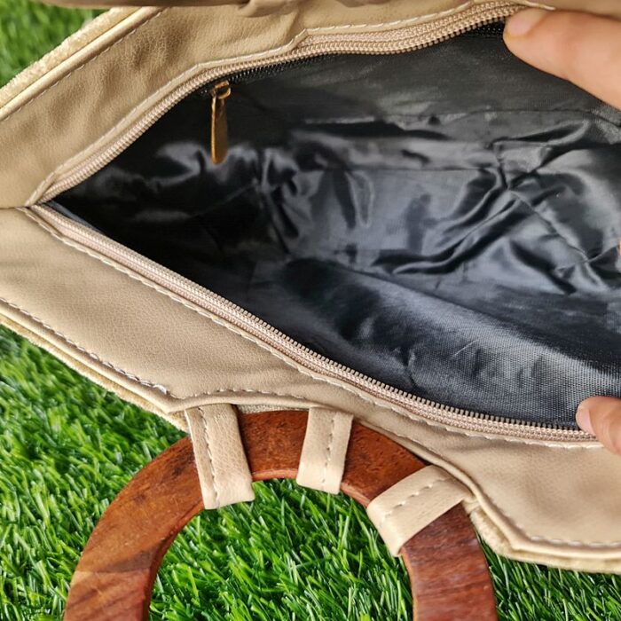 Velvet Basket Bag With Hand Aari Work - Image 4
