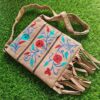 Light Brown Color 6 Zip Flap Bag with Aari Work