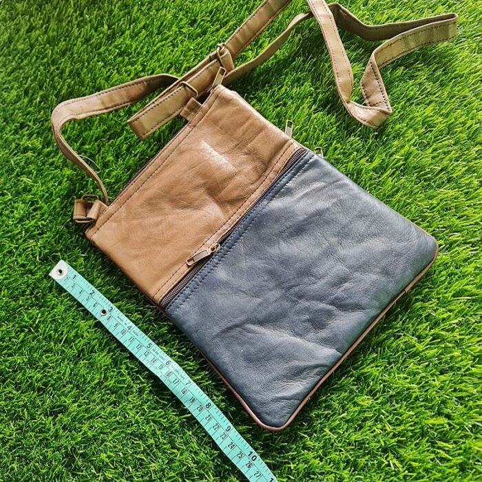 Suur 5 Zip Leather Sling Bag with Aari Work - Image 2