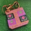 Big Brown Purple Bag In Aari Work