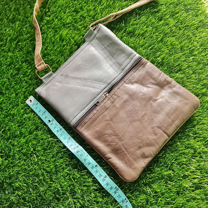 Harud 5 Zip Leather Sling Bag with Aari Work - Image 3